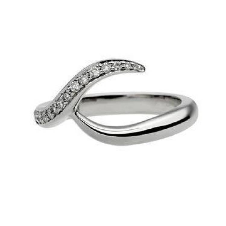 Shaun Leane Entwined Platinum 0.11ct Diamond Inward Wedding Ring - P