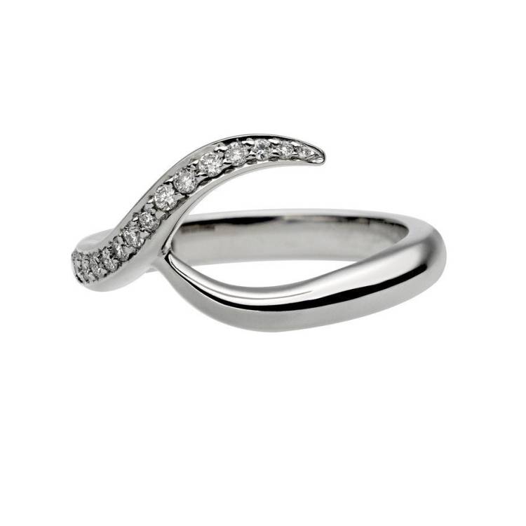 Shaun Leane Entwined Platinum 0.11ct Diamond Pave Inward Wedding Ring - P
