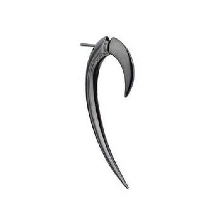 Shaun Leane Hook Single Sterling Silver Black Rhodium Size 1 Earring - Silver