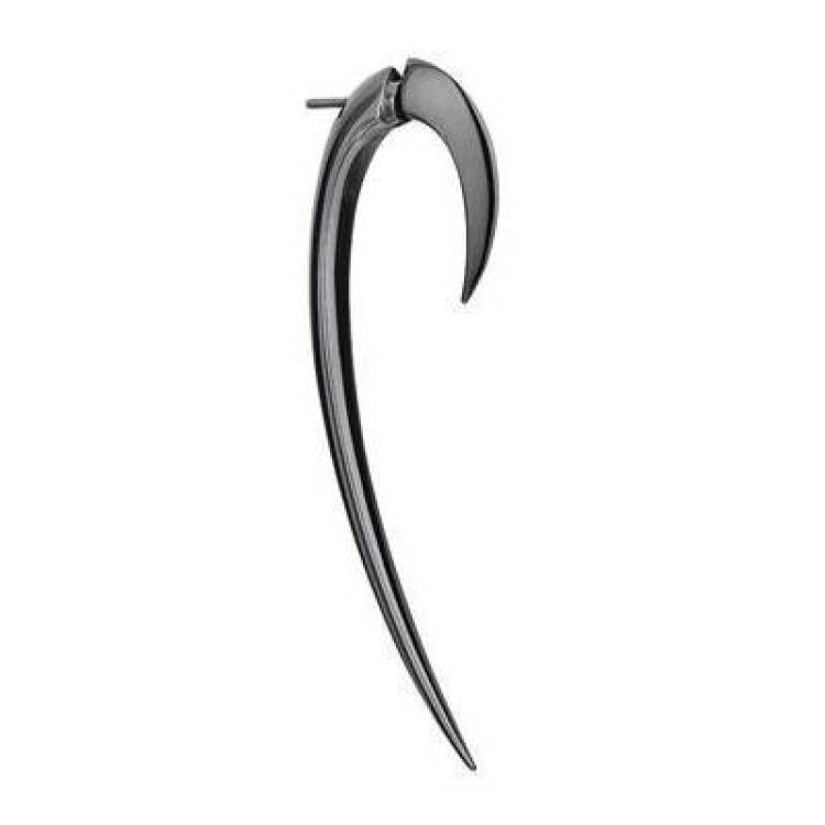 Shaun Leane Hook Single Sterling Silver Black Rhodium Size 2 Earring - Silver