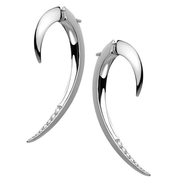 Shaun Leane Hook Sterling Silver 0.09ct Diamond Earrings - Silver