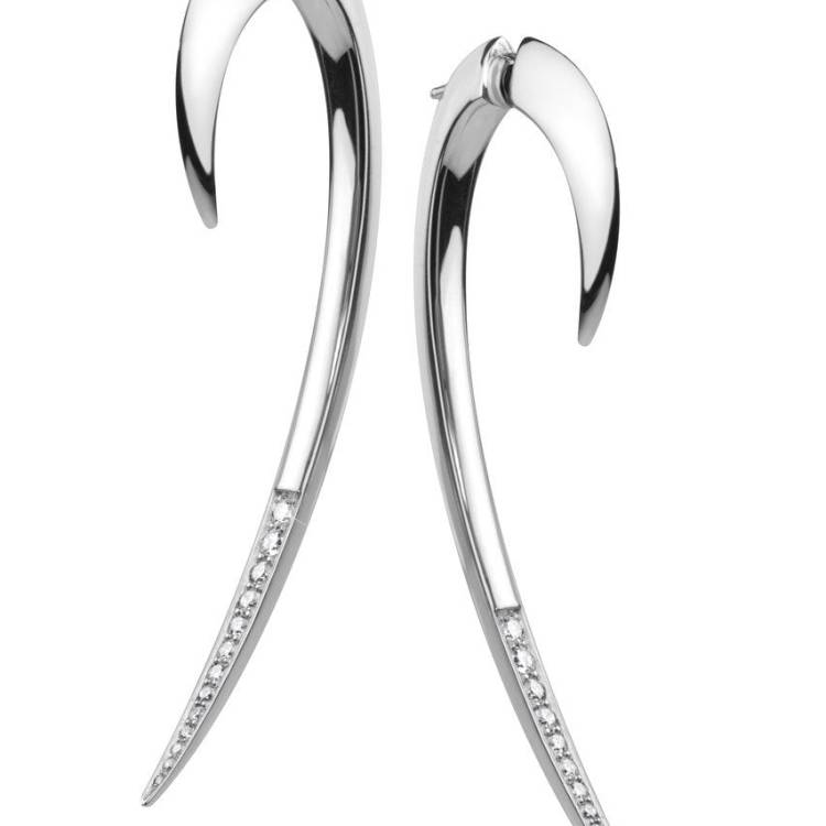 Shaun Leane Hook Sterling Silver 0.35ct Diamond Large Earrings - Silver