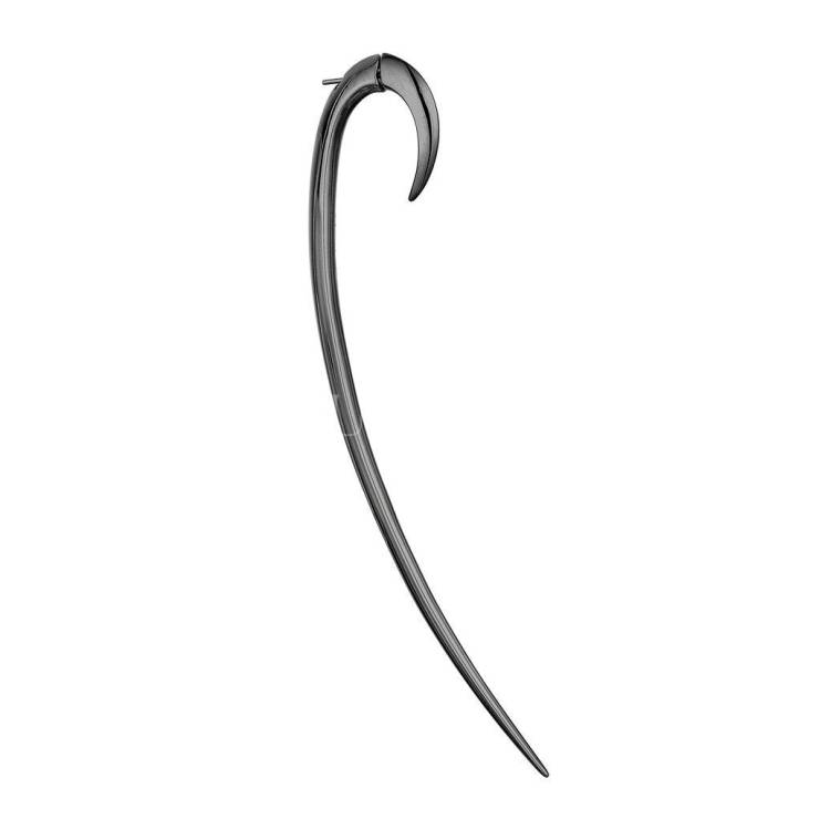 Shaun Leane Hook Sterling Silver Black Rhodium Single Size 4 Earring - Rhodium