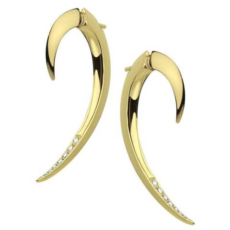 Shaun Leane Hook 18ct Yellow Gold Plated Sterling Silver 0.09ct Diamond Earrings
