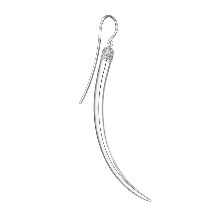 Shaun Leane No.1 Single Sterling Silver Diamond Long Earring - Silver