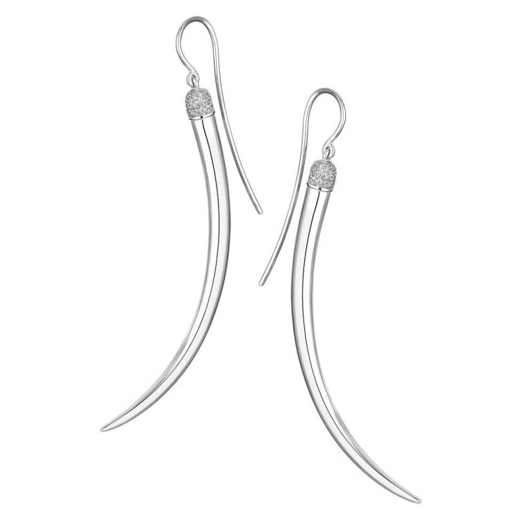 Shaun Leane No.1 Sterling Silver Diamond Long Earrings - Silver