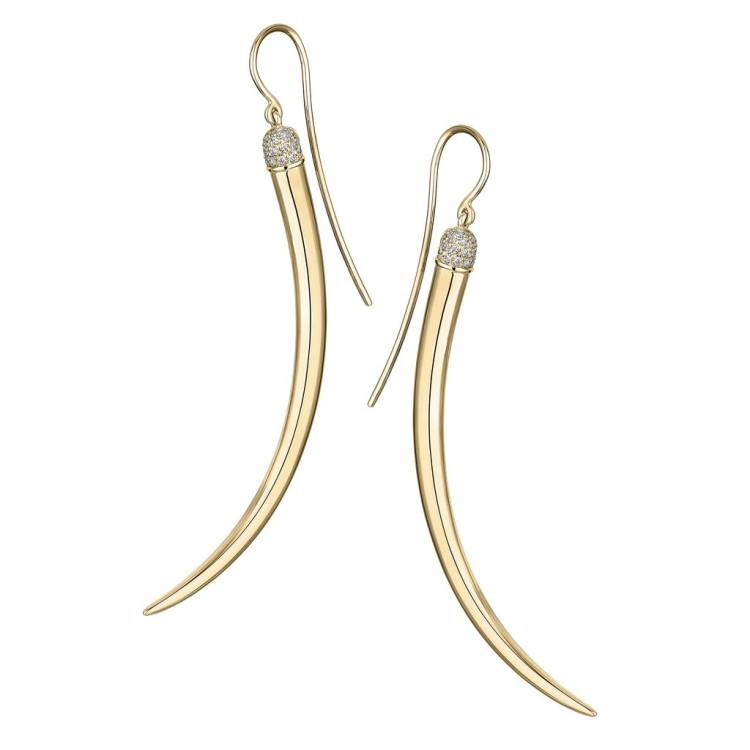 Shaun Leane No.1 18ct Yellow Gold Plated Sterling Silver Diamond Long Earrings - Yellow Gold
