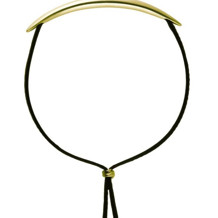 Shaun Leane Quill 18ct Yellow Gold Plated Sterling Silver Leather Bracelet - Yellow Gold