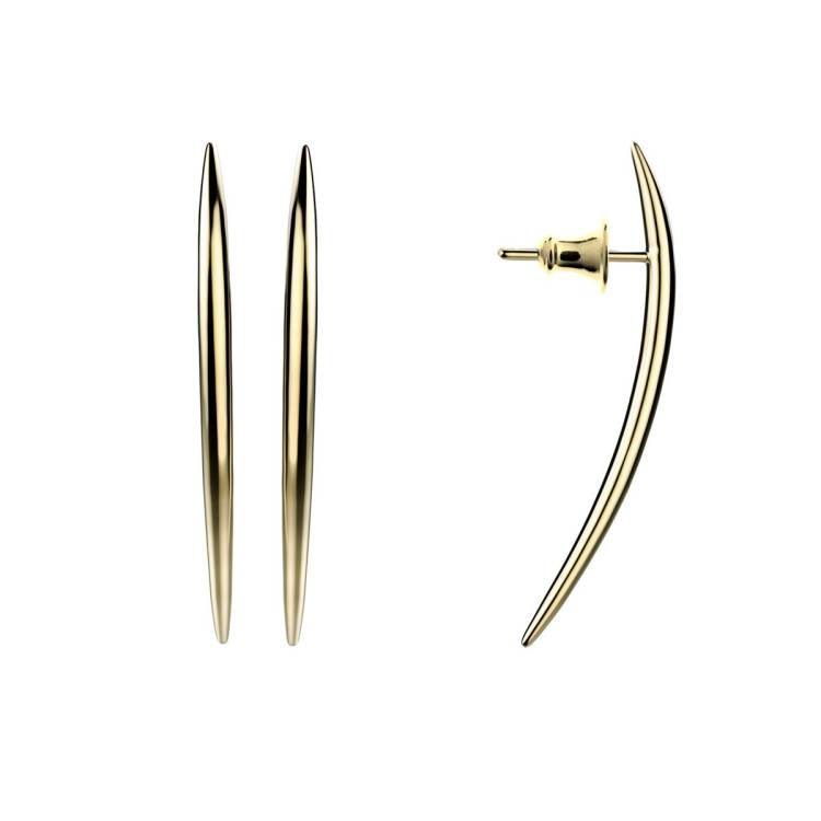 Shaun Leane Quill 18ct Yellow Gold Plated Sterling Silver Long Stud Earrings - Yellow Gold