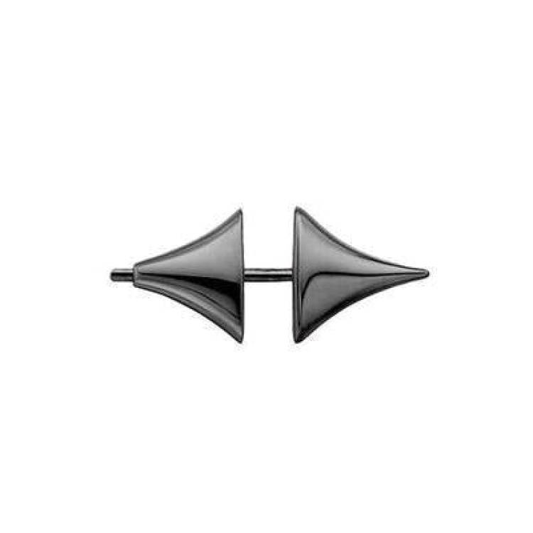 Shaun Leane Rose Thorn Single Sterling Silver Black Rhodium Medium Bar Earring - Silver