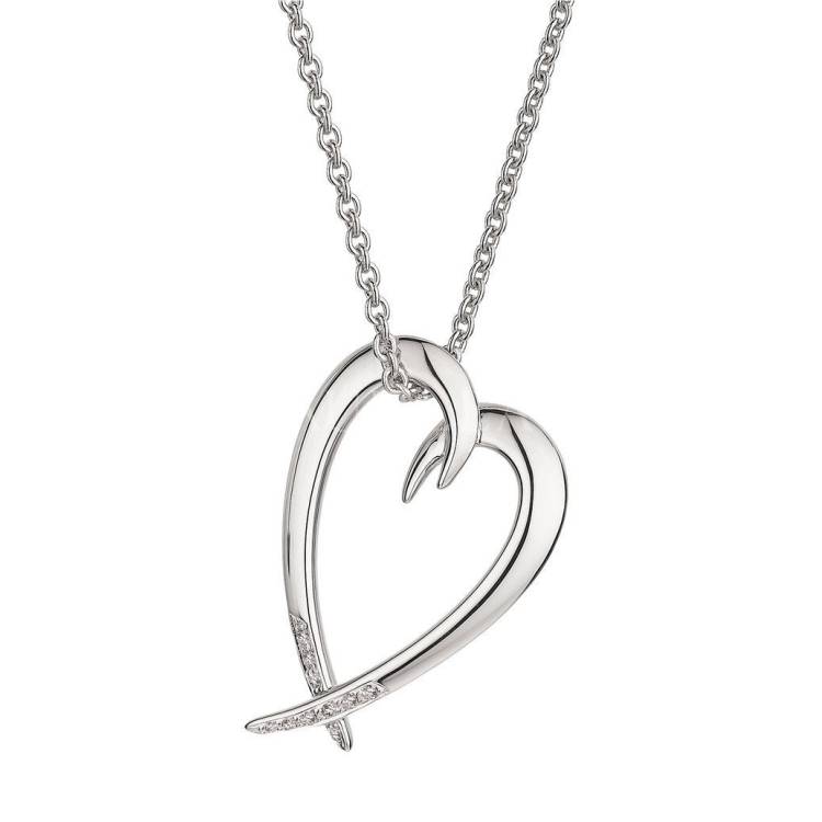 Shaun Leane Signature Sterling Silver Diamond Heart Necklace - Silver
