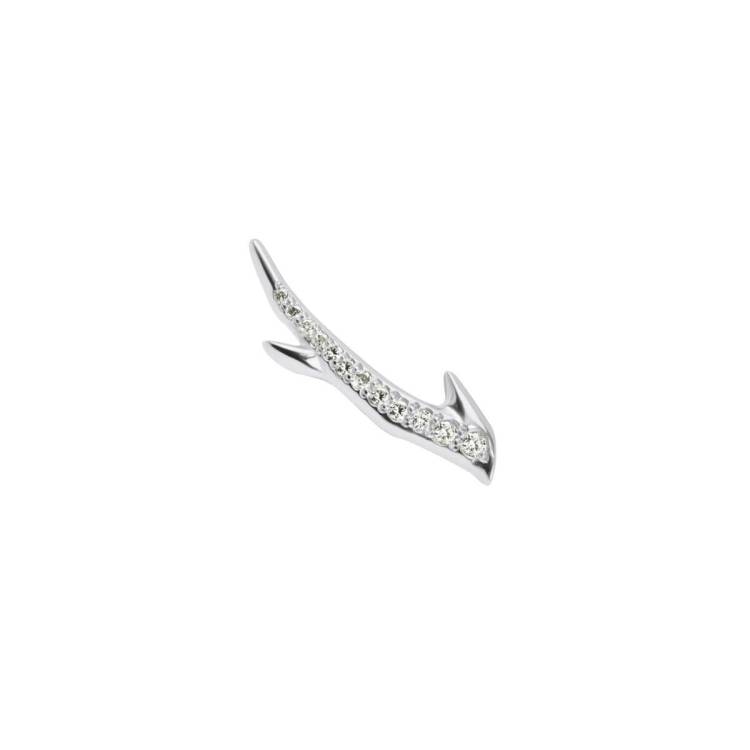 Shaun Leane Single Sterling Silver 0.07ct Diamond Cherry Blossom Branch Earring - Right Silver