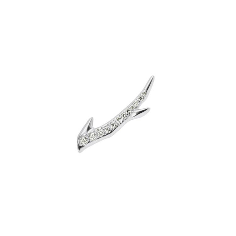 Shaun Leane Single Sterling Silver 0.07ct Diamond Cherry Blossom Branch Earring - Left Silver