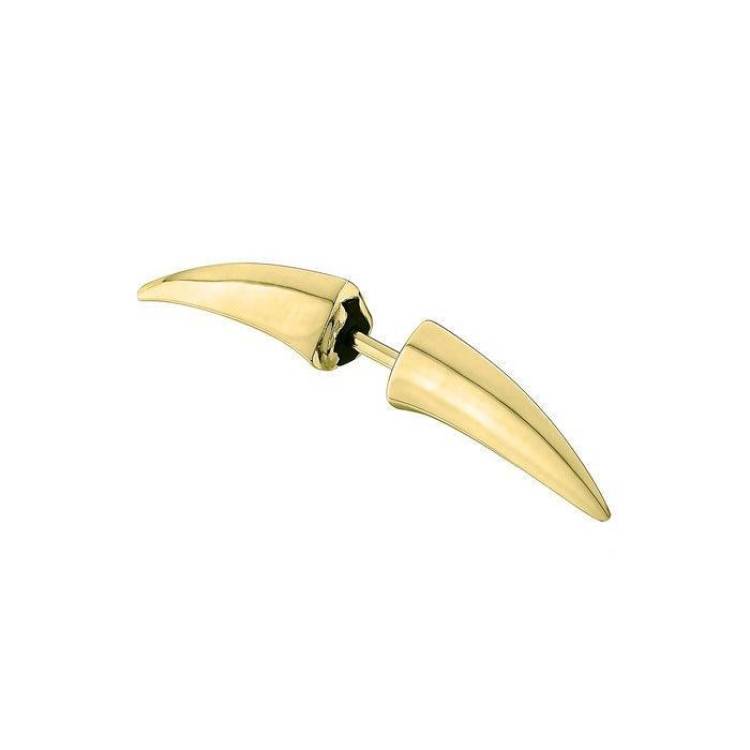 Shaun Leane Single 18ct Yellow Gold Plated Sterling Silver Small Stud Arc Earring - Yellow Gold