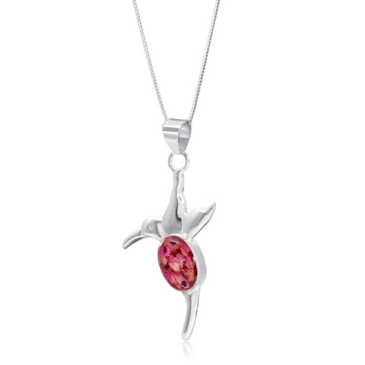 Shrieking Violet Sterling Silver Heather Hummingbird Necklace - Option1 Value Silver