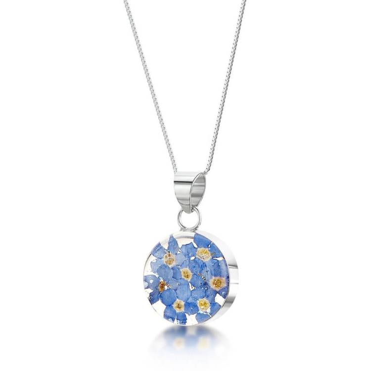 Shrieking Violet Sterling Silver Forget Me Not Medium Round Necklace - Silver