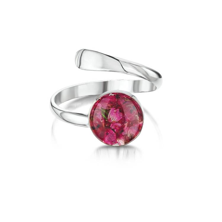Shrieking Violet Sterling Silver Heather Adjustable Round Ring - Silver