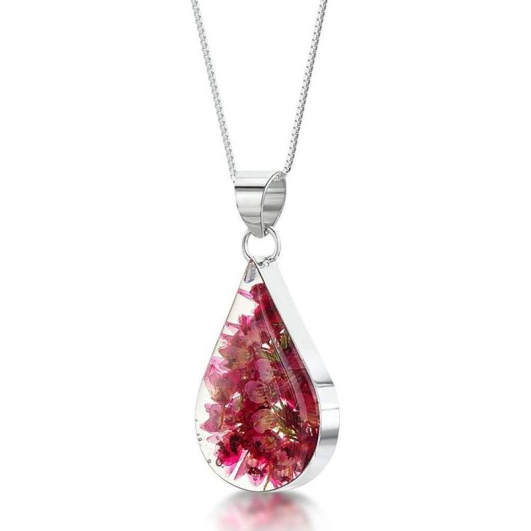 Shrieking Violet Sterling Silver Heather Medium Teardrop Necklace - Silver