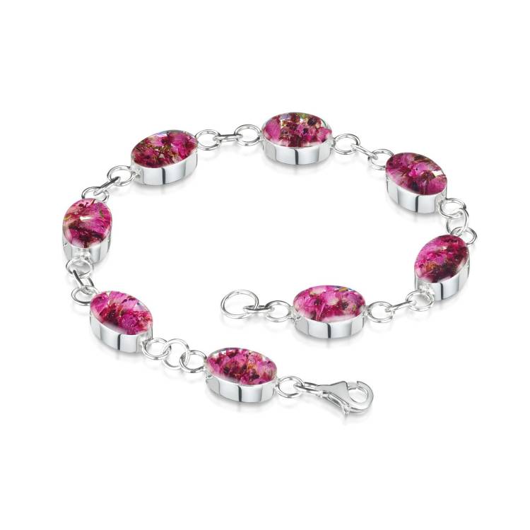 Shrieking Violet Sterling Silver Heather Oval Bracelet - Silver