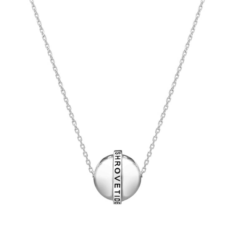 Shrovetide Sterling Silver Engraved Royal Shrovetide Football Necklace D - Silver