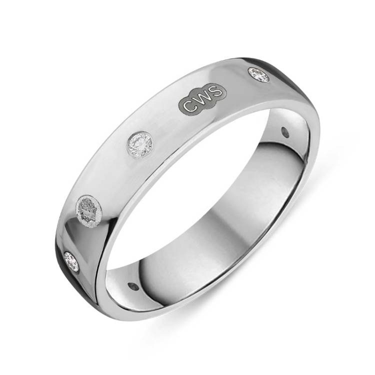 Sterling Silver 0.15ct Diamond King's Coronation Hallmark 5mm Ring - Z