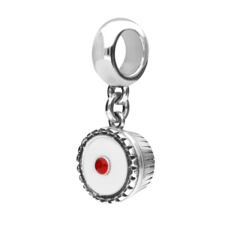 Sterling Silver Bakewell Pudding Plain Top Show Charm - Option1 Value Silver