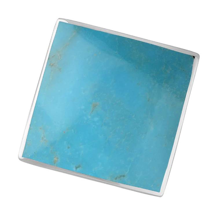 Sterling Silver Turquoise King's Coronation Hallmark Large Rhombus Ring - I