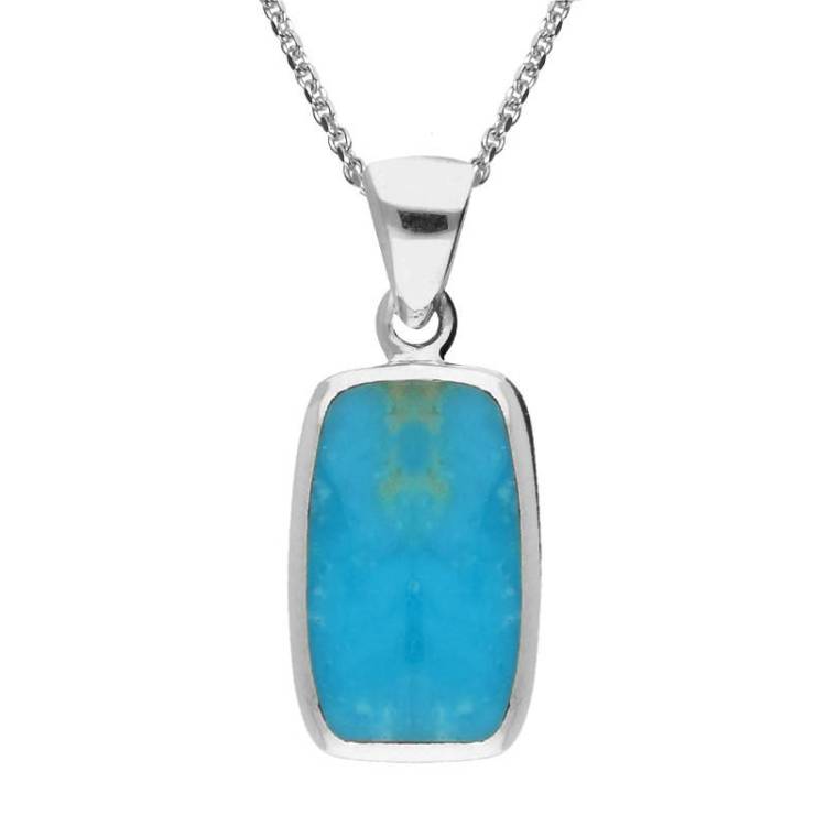 Sterling Silver Turquoise Dinky Barrel Necklace - Option1 Value Silver