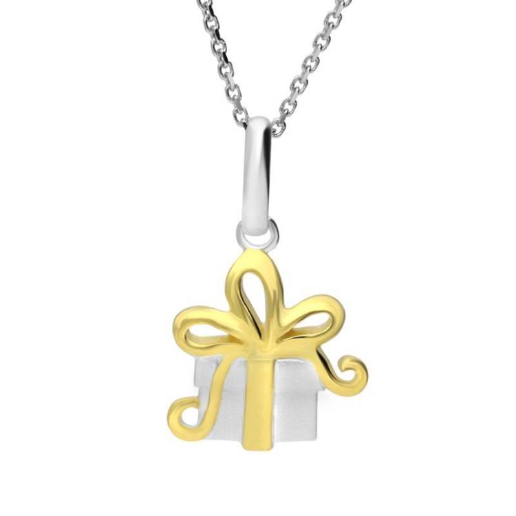 Yellow Gold Sterling Silver Plated Present Necklace - Option1 Value Yellow Gold