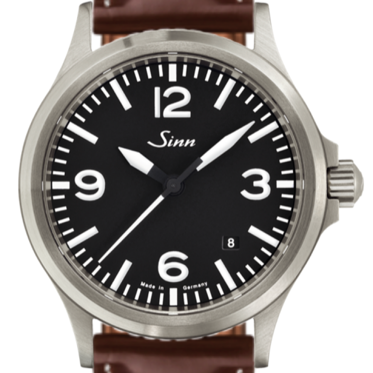 Sinn Watch 556 A Leather Russia Mocha With White Stitch - Black