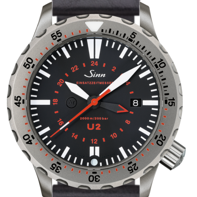 Sinn Watch U2 - EZM 5 Vintage Black With Red - Black