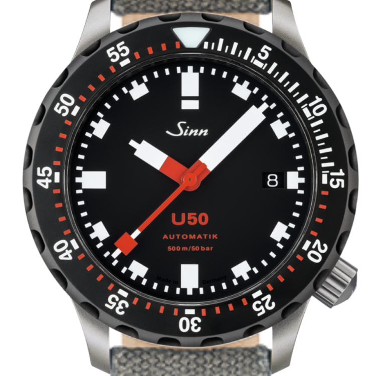 Sinn Watch U50 SDR Canvas Leather Grey - Black