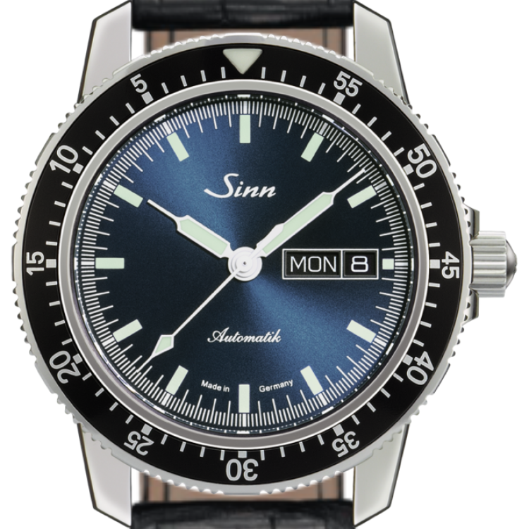 Sinn Watch 104 St Sa I B Aligator Black White Stitch