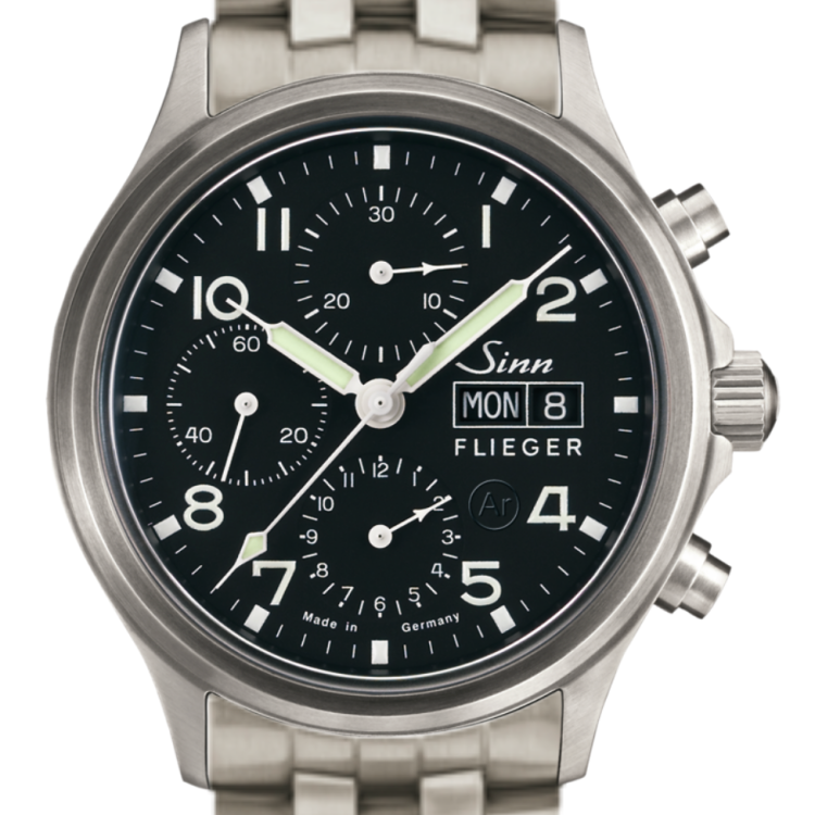 Sinn Watch 358 Sa Pilot Fine Link Bracelet - Black