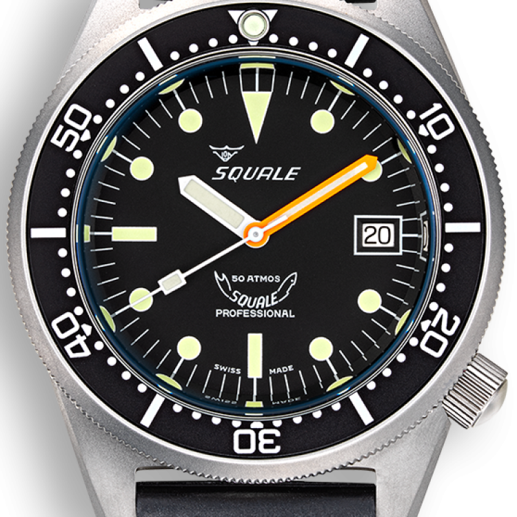 Squale Watch 1521 Black Blasted Rubber
