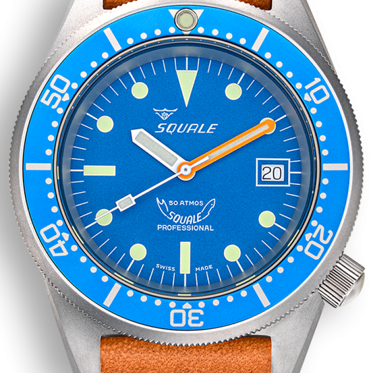 Squale Watch 1521 Blue Blasted Leather