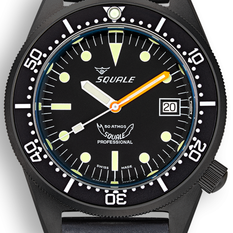 Squale Watch 1521 PVD Rubber - Black