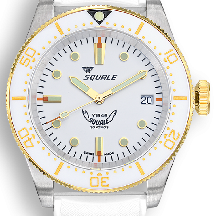 Squale Watch 1545 White Rubber - White