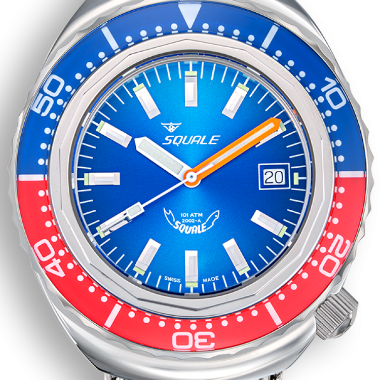 Squale Watch 2002 Blue Red