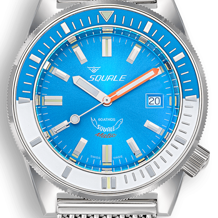Squale Watch Matic Light Blue Mesh