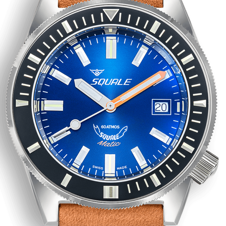 Squale Watch Matic Dark Blue Leather - Blue