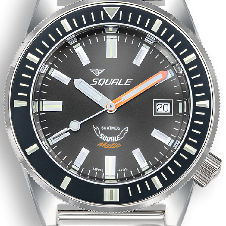 Squale Watch Matic Grey Mesh - Black