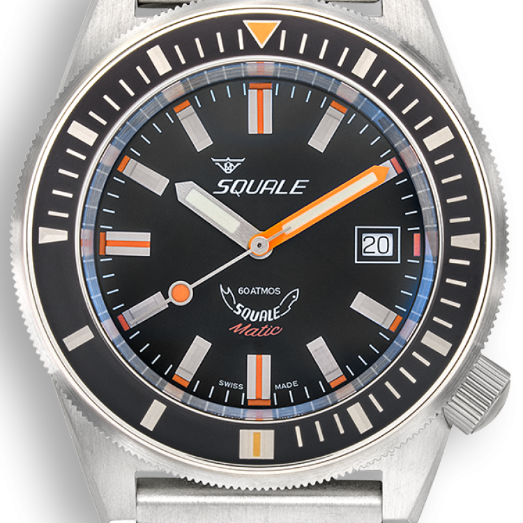 Squale Watch Matic Satin Black Mesh - Black
