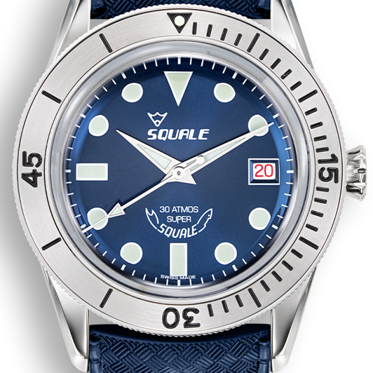 Squale Watch Sub-39 Super Blue Rubber - Blue