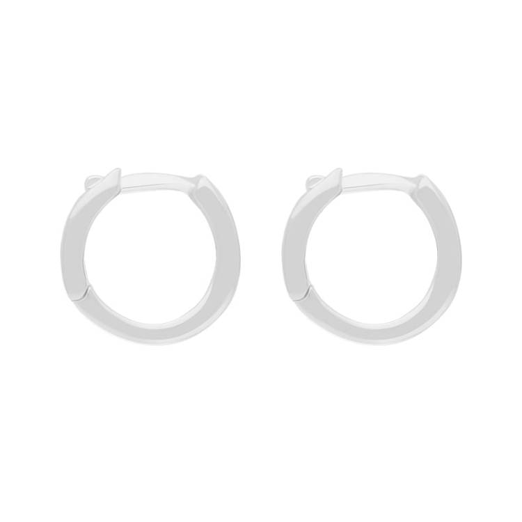 Sterling Silver 2mm Wide Small Hoop Earrings D - Silver