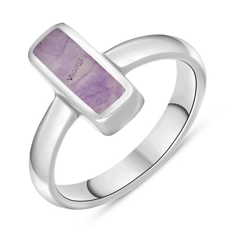 Sterling Silver Blue John Slim Oblong Ring - Option1 Value Silver