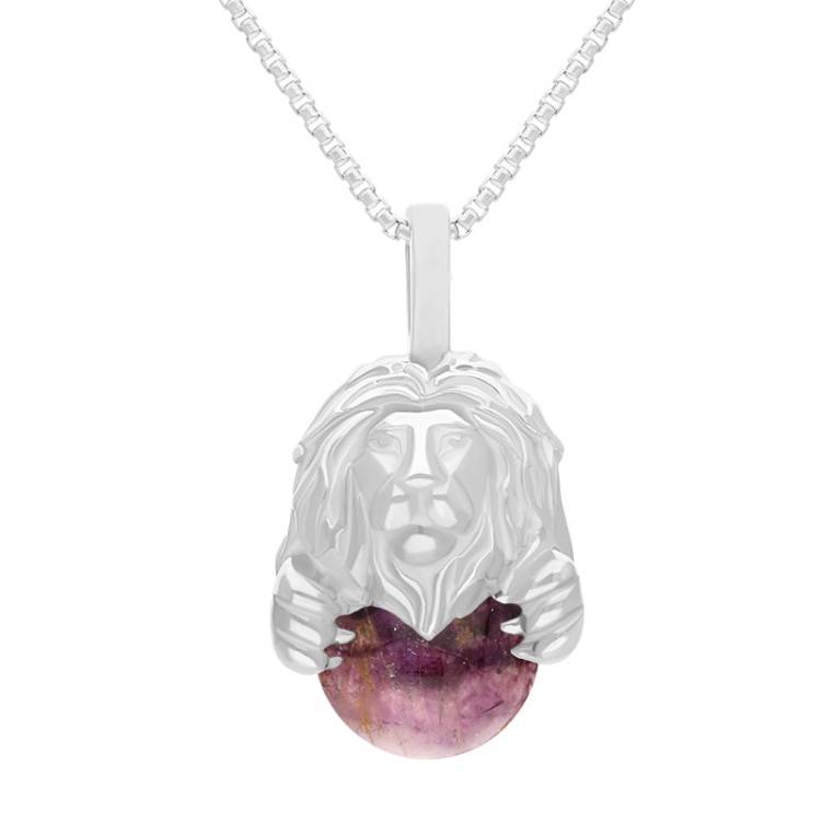 Sterling Silver Blue John Zodiac Leo 10mm Bead Pendant - Silver
