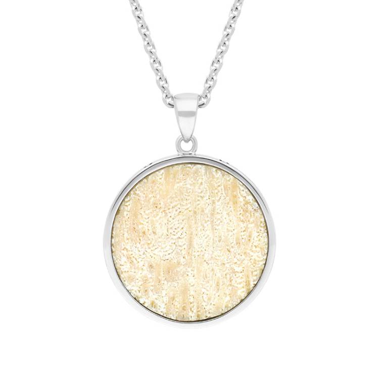 Sterling Silver Coquina 24mm Barbados Disc Necklace - Silver