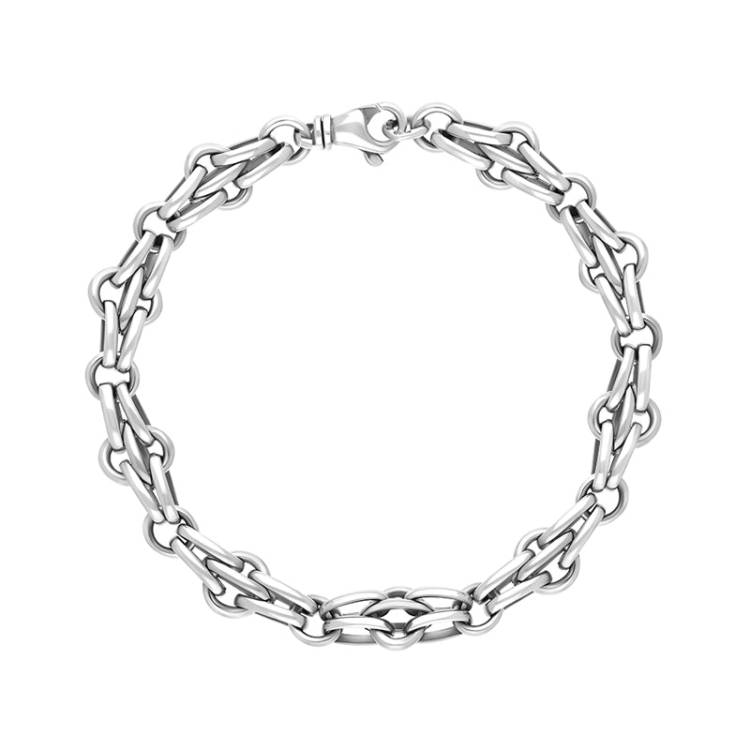 Sterling Silver Multi Link Cable Chain Bracelet