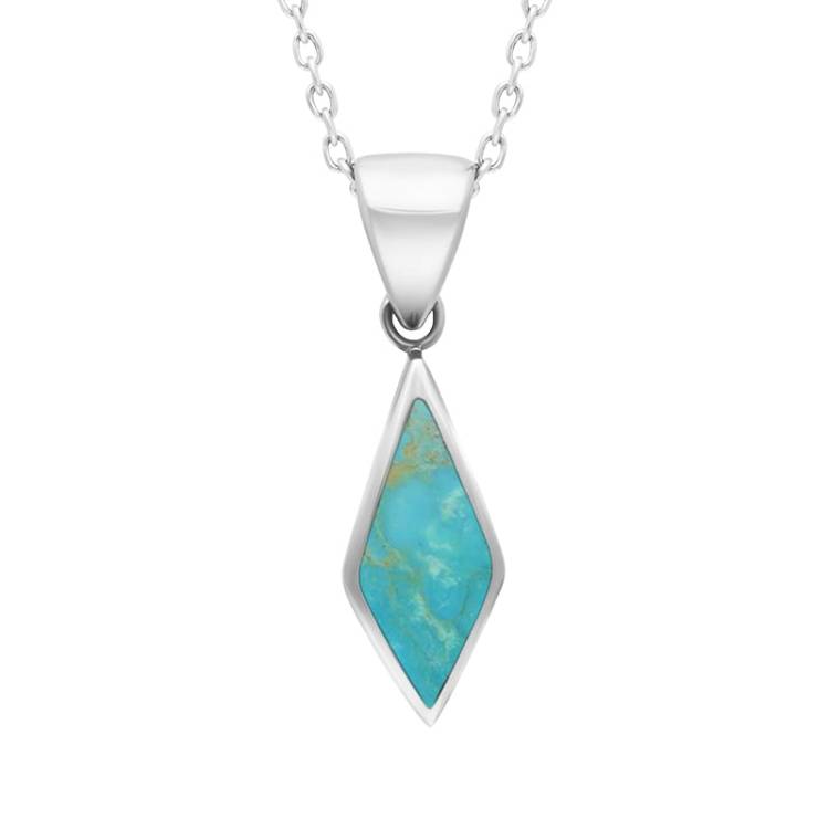 Sterling Silver Turquoise Dinky Diamond Necklace - Option1 Value Silver